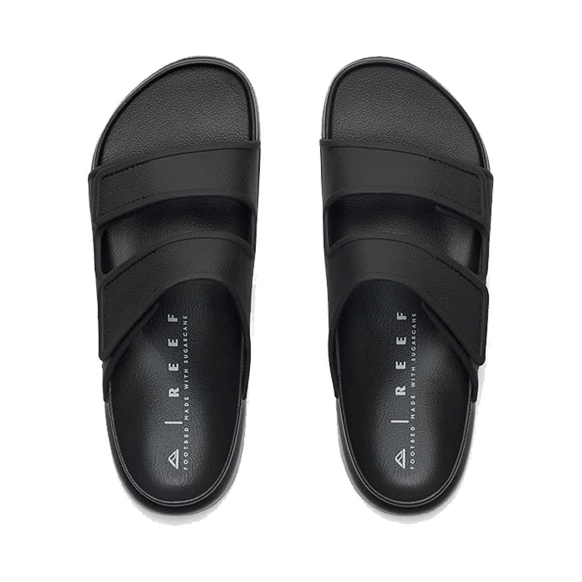 REEF MEN'S OASIS ADAPT SLIDE SANDALS - BLACK - TOP VIEW