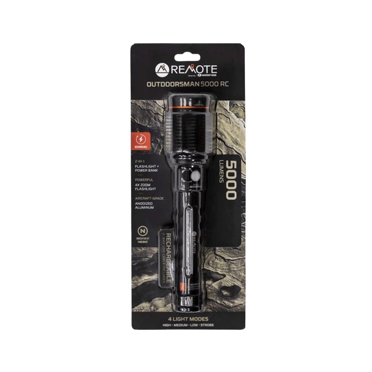 REMOTE OUTDOORSMAN 5000 LUMEN/POWERBANK RECHARGEABLE FLASHLIGHT