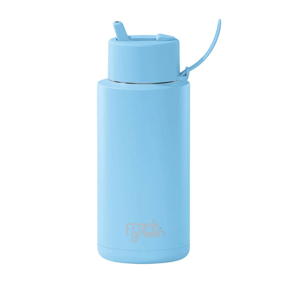 FRANK GREEN REUSABLE BOTTLE WITH FLIP STRAW 34OZ/1L - SKY BLUE