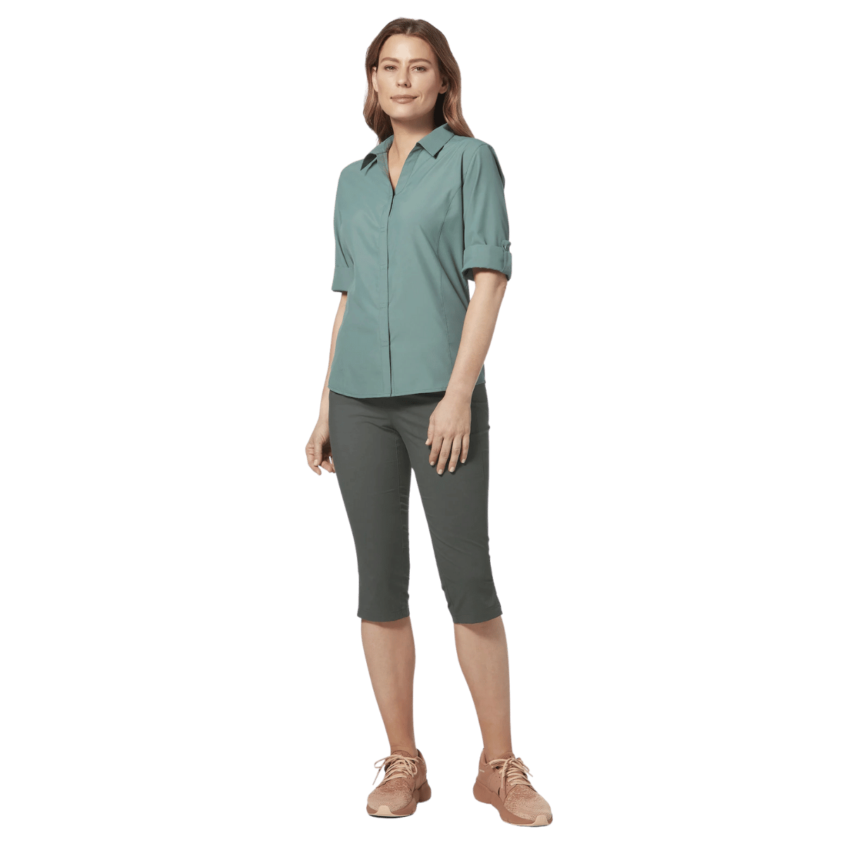 ROYAL ROBBINS WOMEN'S JAMMER II CAPRI -ASPHALT_MODELANGLE2