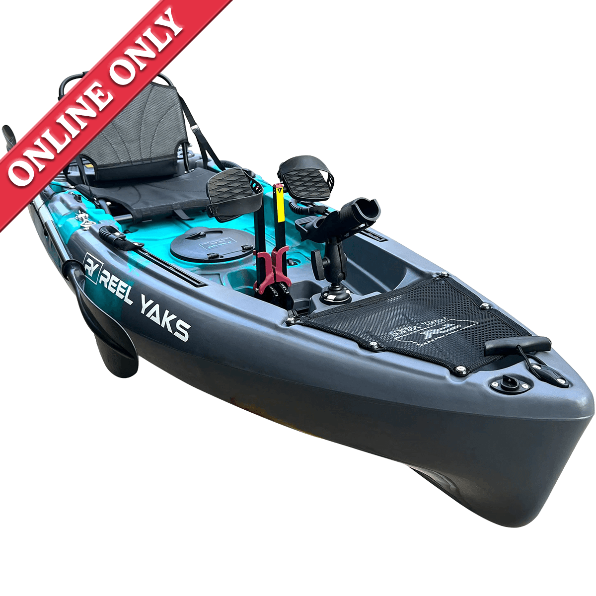 Raptor 9.5ft Fin Drive Modular Fishing Kayak Cyan Gray / in 2