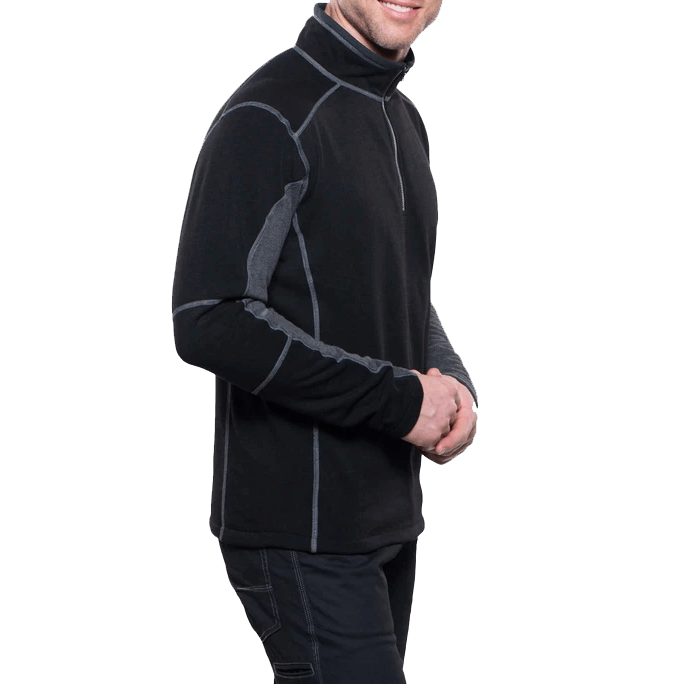 REVEL 1/4 ZIP - BLACK/STEEL SIDE