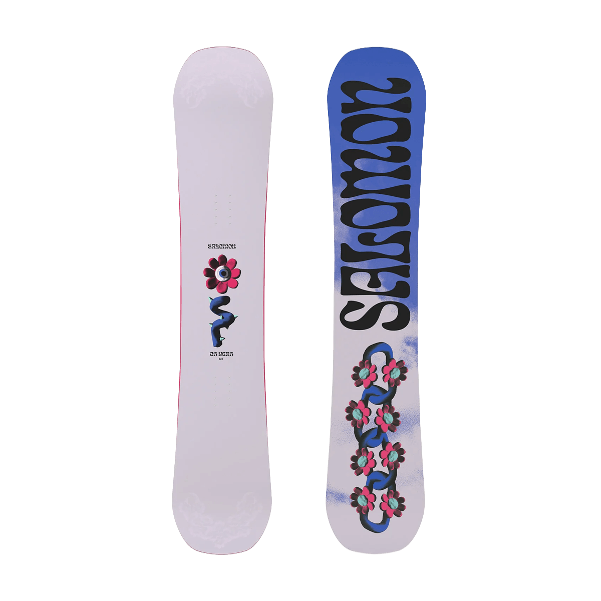SALOMON WOMEN'S OH YEAH SNOWBOARD 2027 - FRONT AND BACK VIEW