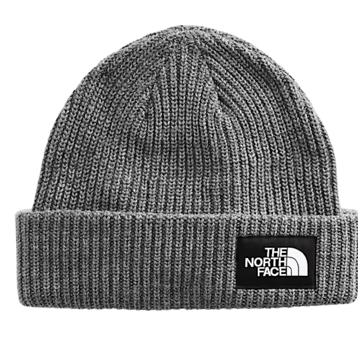 THE NORTH FACE SALTY LINED BEANIE - TNF MEDIUM GREY HEATHER_FRONT ANGLE