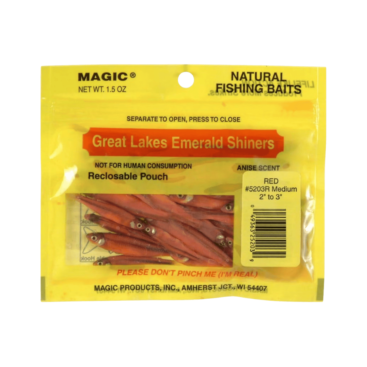 MAGIC EMERALD SHINER MINNOWS - MEDIUM - RED