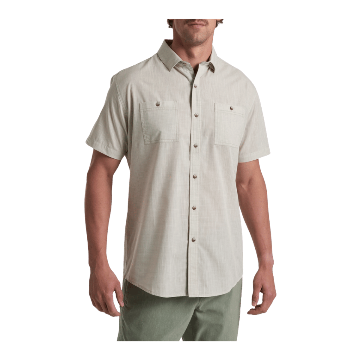 KUHL MEN'S KARIB STRIPE SHORT SLEEVE SHIRT - FEATHER GREY