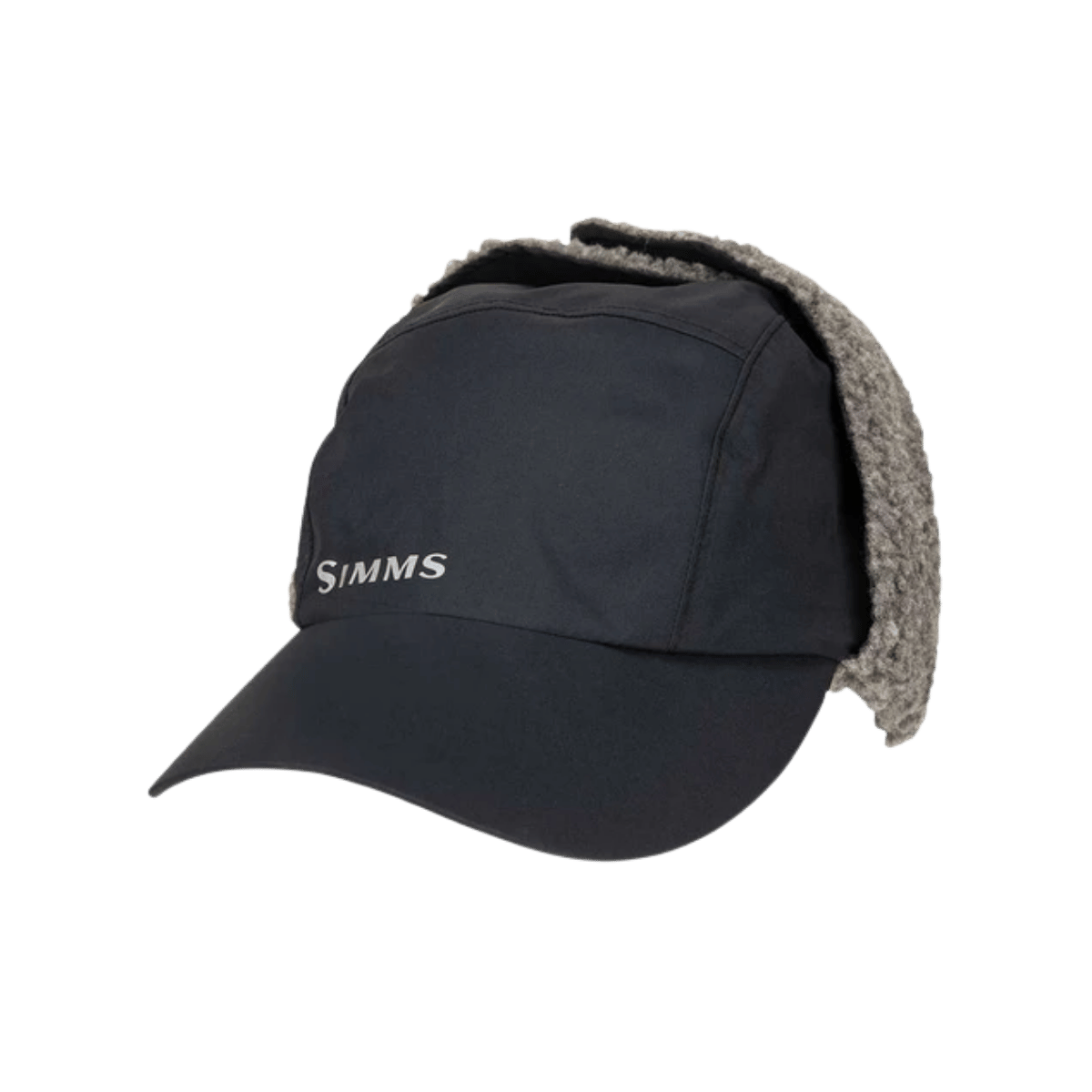 SIMMS CHALLENGER INSULATED HAT, BLACK, FRONT ANGLE, LOGO