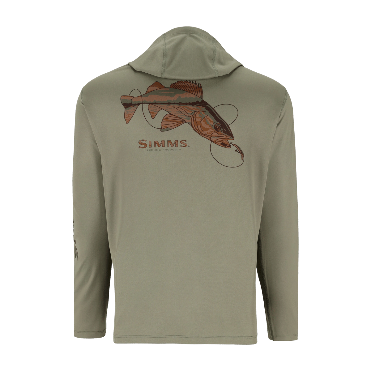 SIMMS TECH HOODY ARTIST SERIES - WILLOW WALLEYE BACK