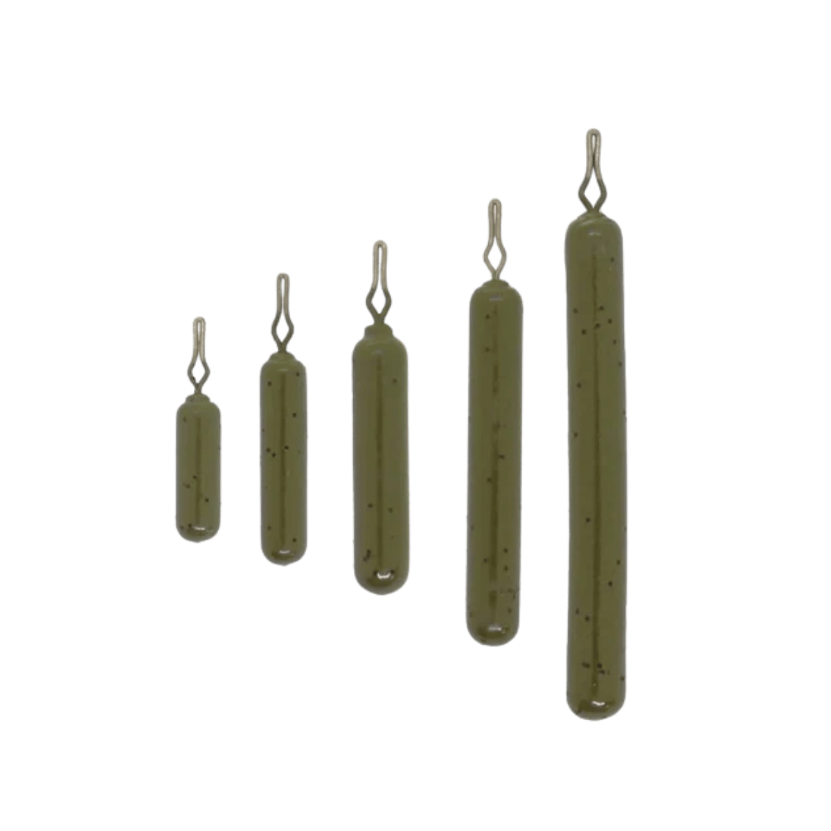 X ZONE LURES SKINNY DROP SHOT WEIGHT 5PK - 1/8OZ - GREEN PUMPKIN