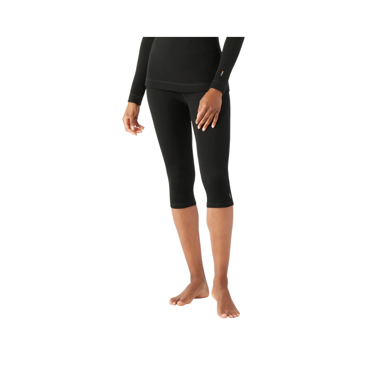 SMARTWOOL W MERINO BASE LAYER 3/4 BOTTOM BLACK