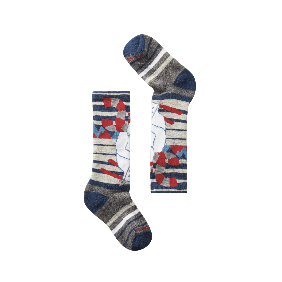 SMARTWOOL KIDS' WINTERSPORT FULL CUSHION YETI OTC SOCKS - ALPINE BLUE