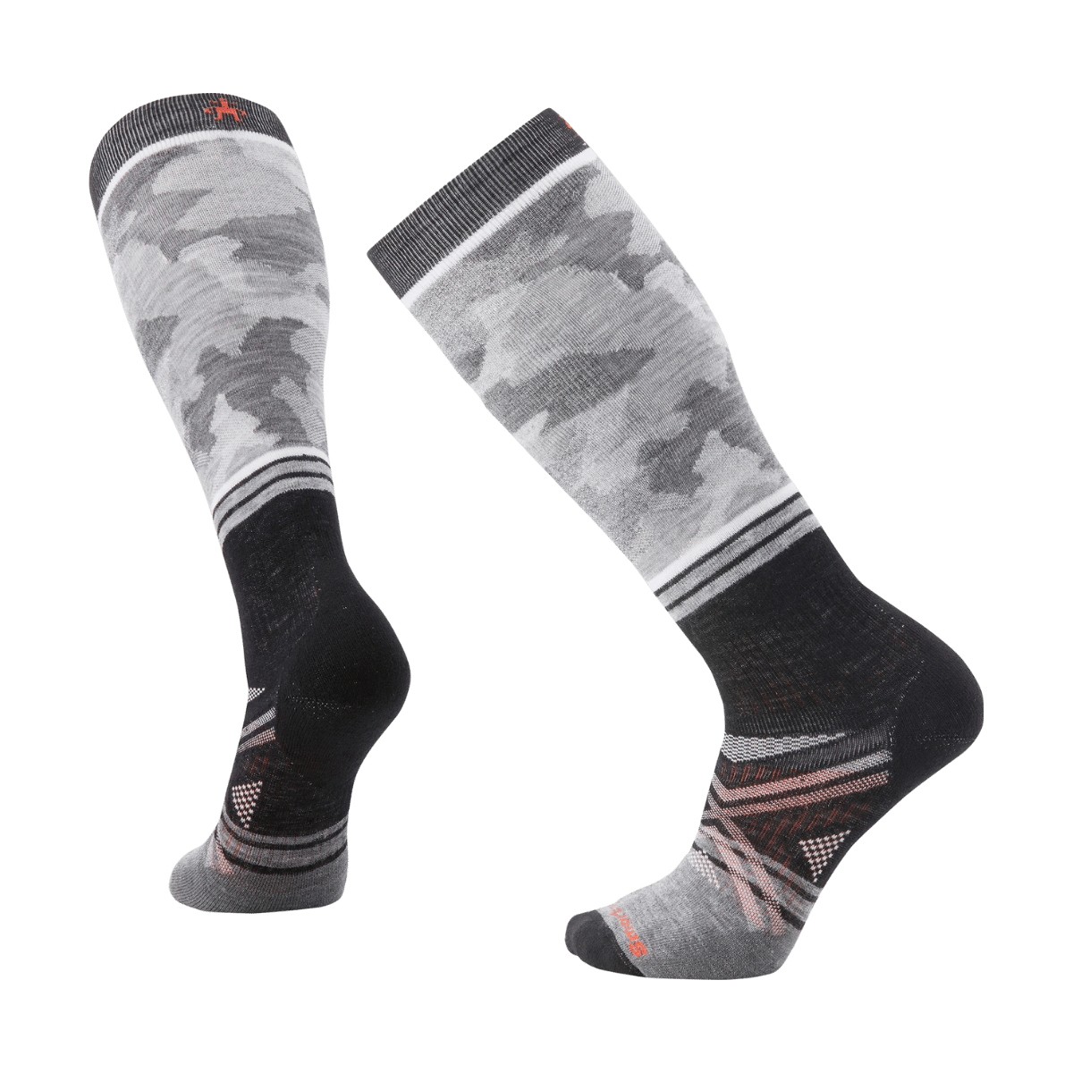 SMARTWOOL SKI FULL CUSHION CAMO OTC SOCK - BLACK
