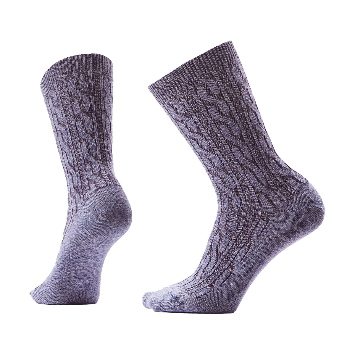 SMARTWOOL EVERYDAY CABLE CREW WOMEN'S SOCKS CHALK VIOLET