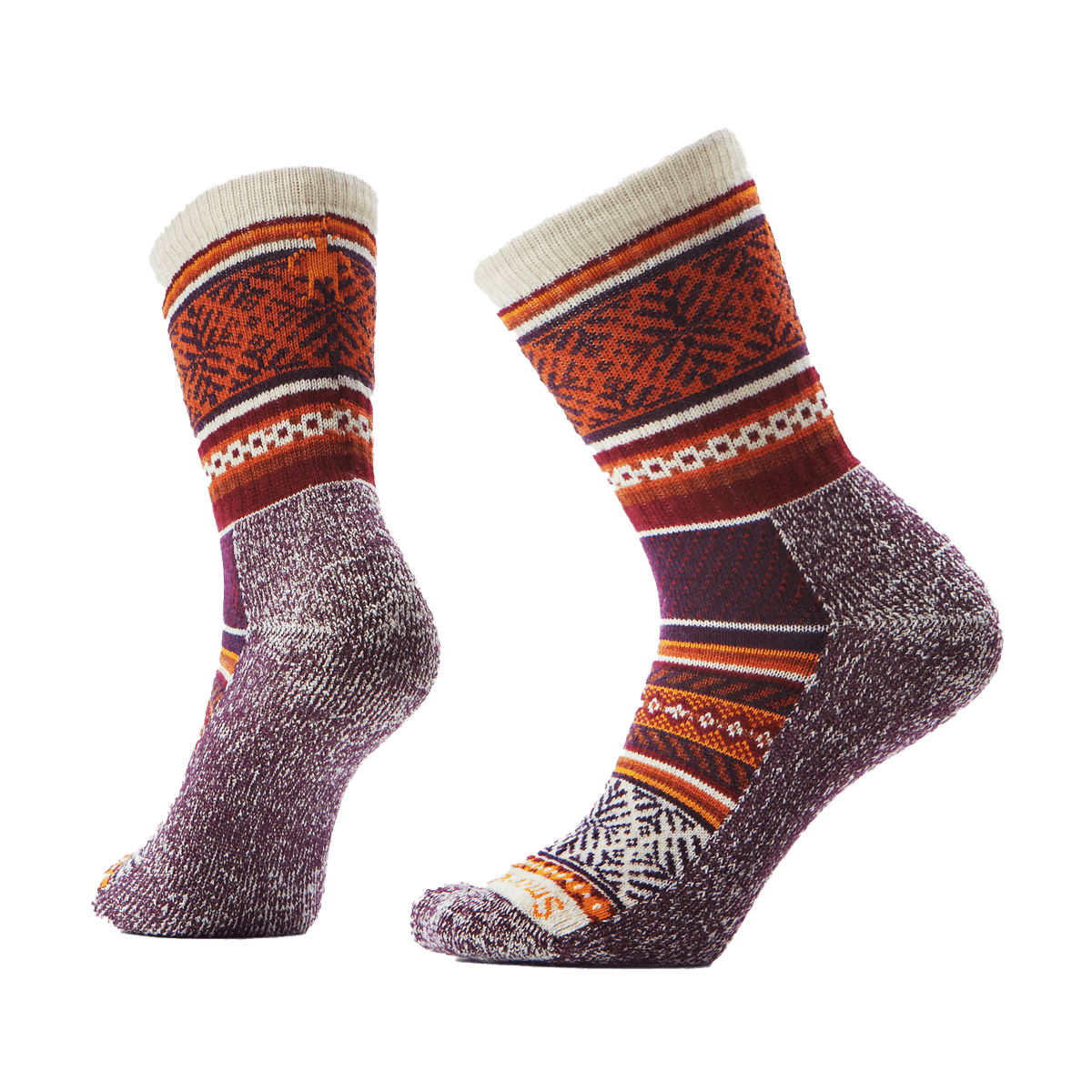 SMARTWOOL EVERYDAY FAIR ISLE SWEATER CREW LIGHT CUSHION SOCKS - MOON BEAM