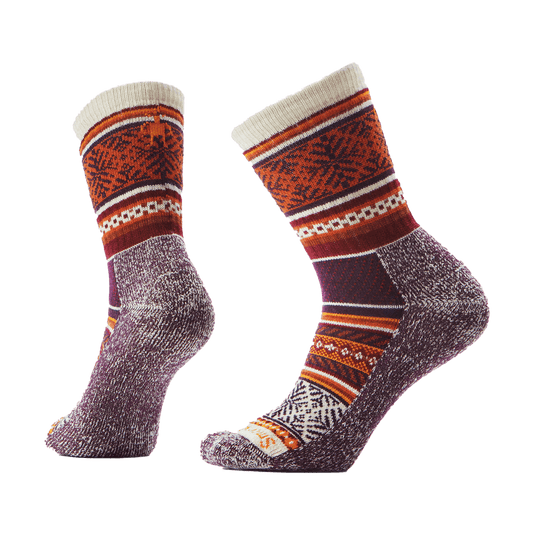 SMARTWOOL EVERYDAY FAIR ISLE SWEATER CREW LIGHT CUSHION SOCKS - MOON BEAM