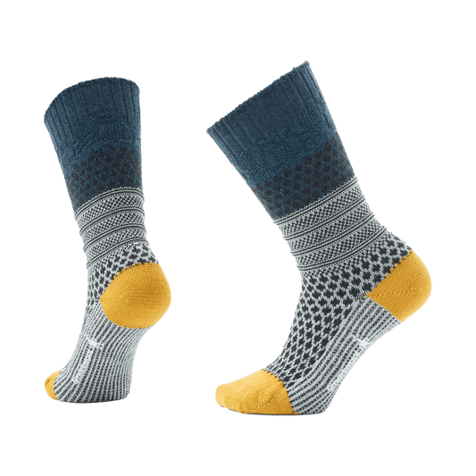 SMARTWOOL EVERYDAY POPCORN CABLE CREW FULL CUSHION SOCKS - FROSTY GREEN