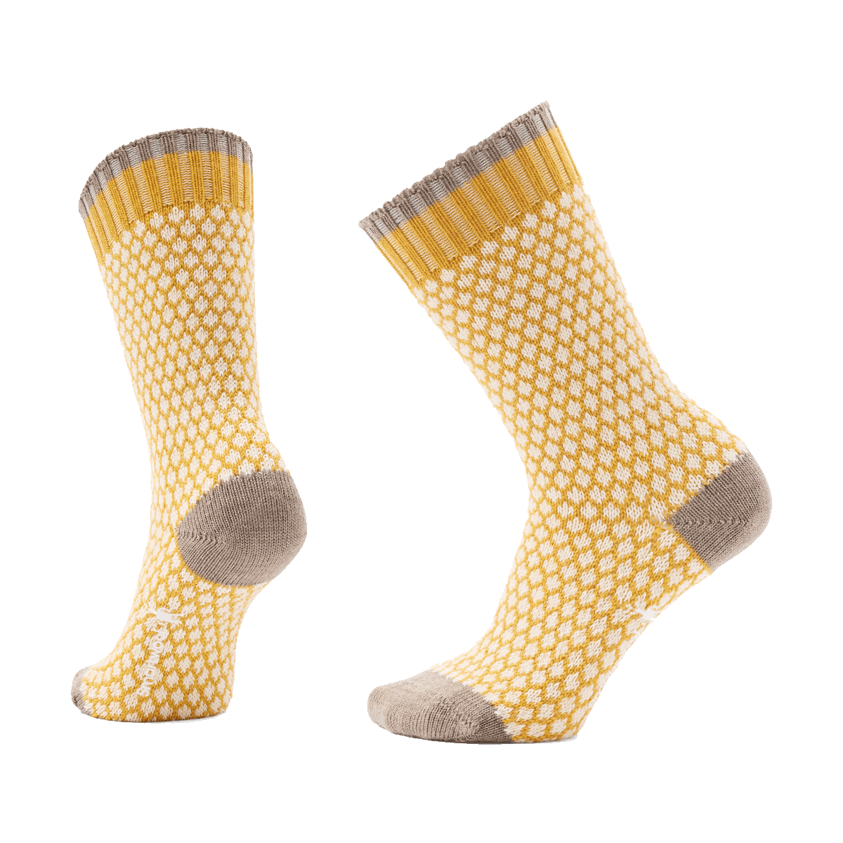SMARTWOOL EVERYDAY POPCORN POLKA DOT CREW FULL CUSHION SOCKS HONEY GOLD