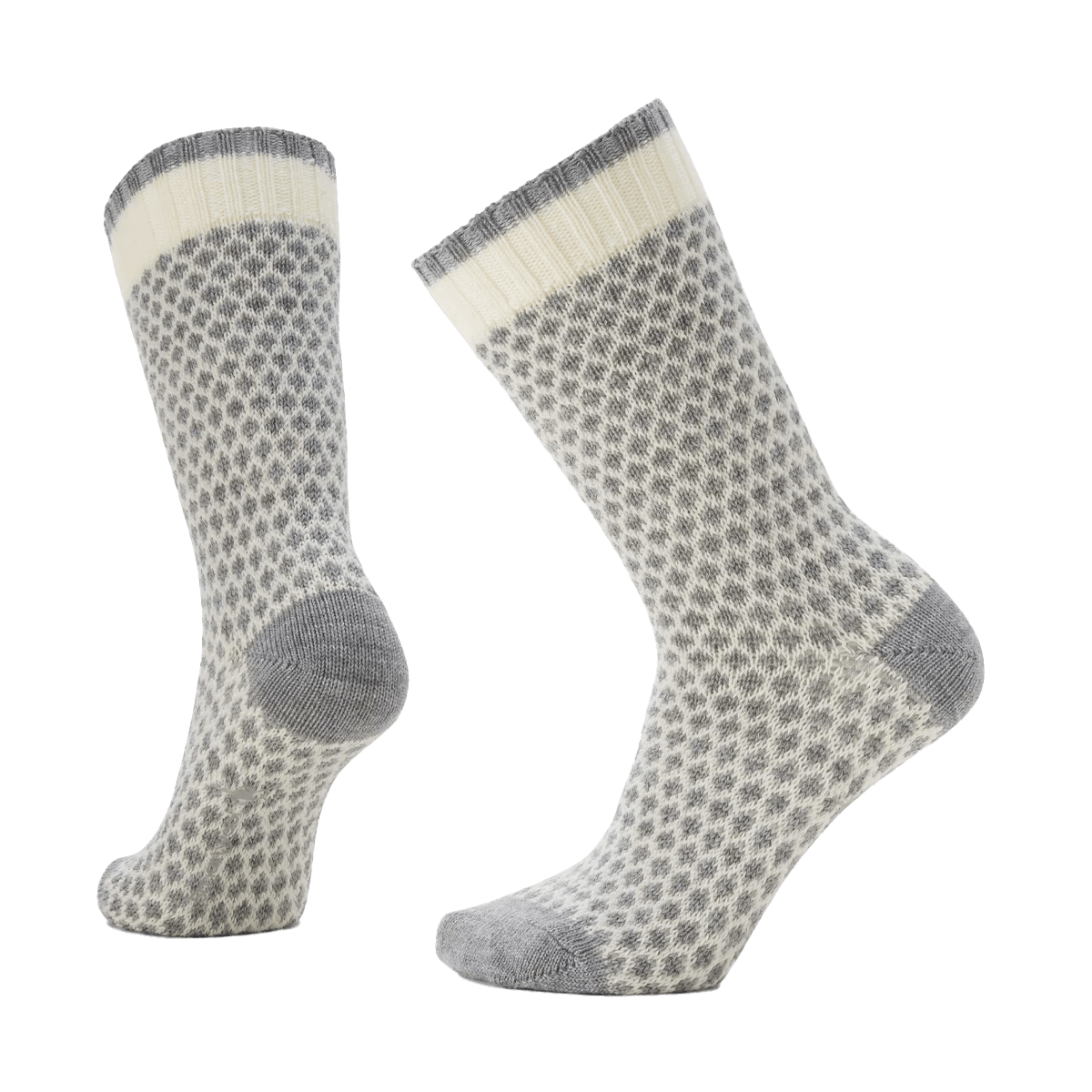 SMARTWOOL EVERYDAY POPCORN POLKA DOT CREW FULL CUSHION SOCKS NATURAL