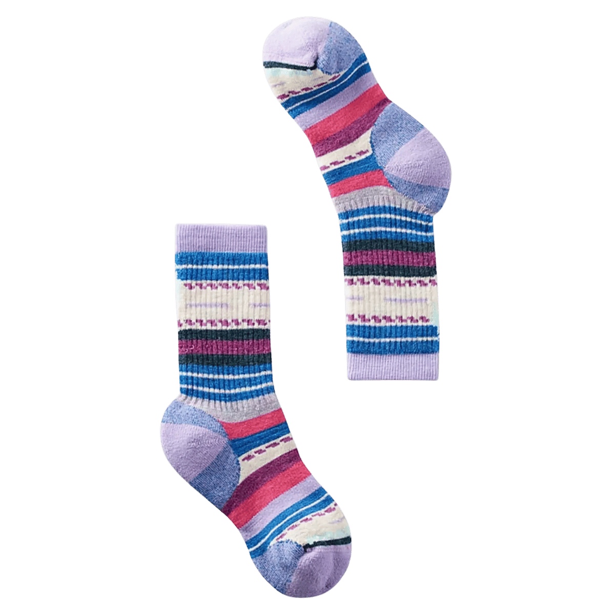 SMARTWOOL KIDS HIKE FC MARGARITA CREW SOCKS - ULTRA VIOLET - FULL FRONT VIEW