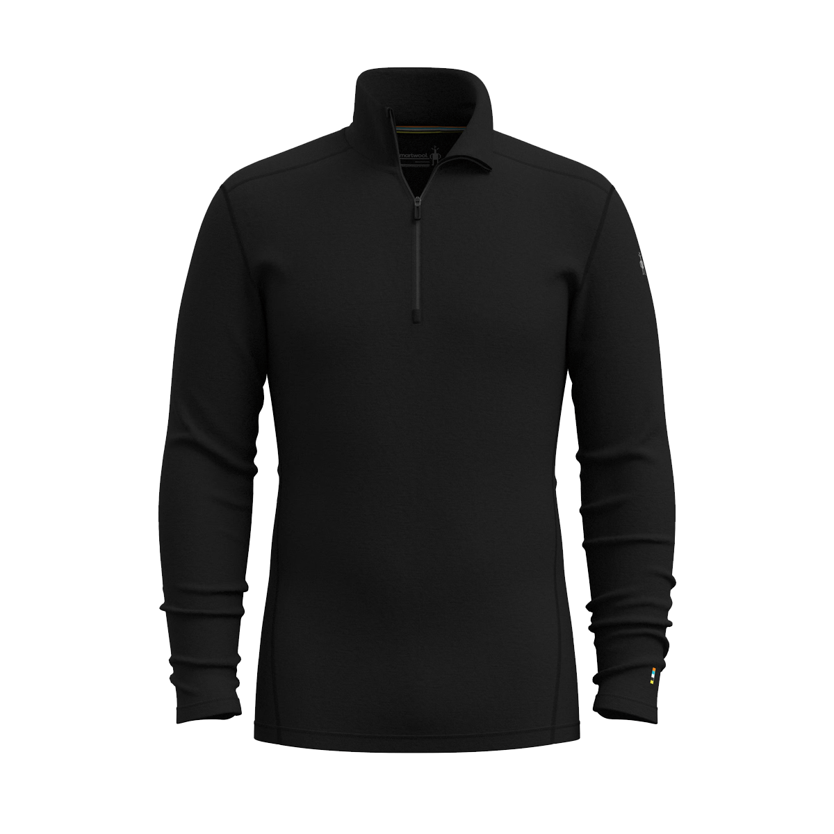 SMARTWOOL MEN'S CLASSIC THERMAL MERINO BASE LAYER QUART ZIP - BLACK