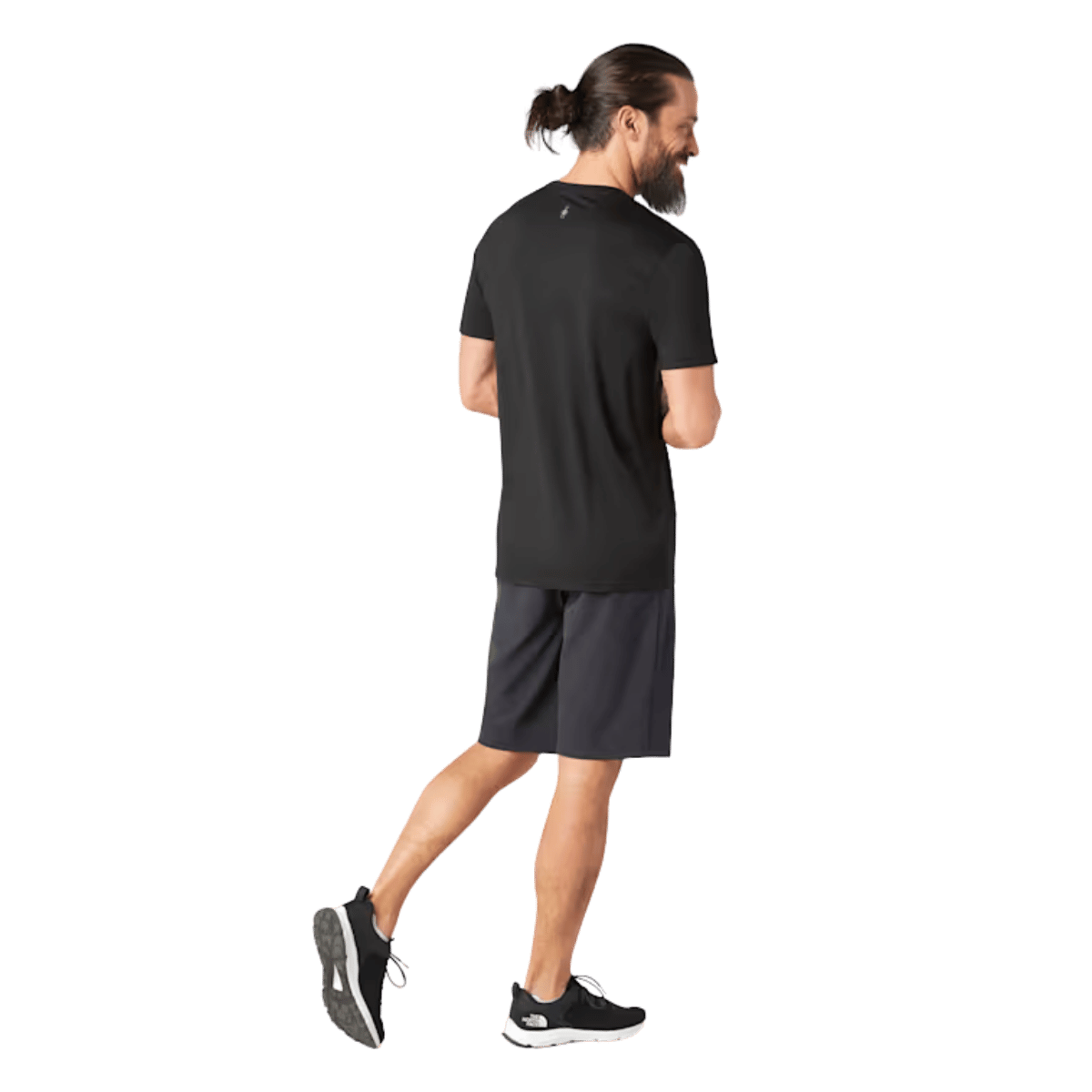 SMARTWOOL MEN'S MERINO SPORT 150 GRAPHIC TEE - BLACK - BACK VIEW WW