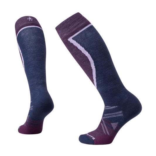 SMARTWOOL SKI FULL CUSHION OTC WOMEN'S SOCKS - PURPLE IRIS - FRONT AND BACK VIEW