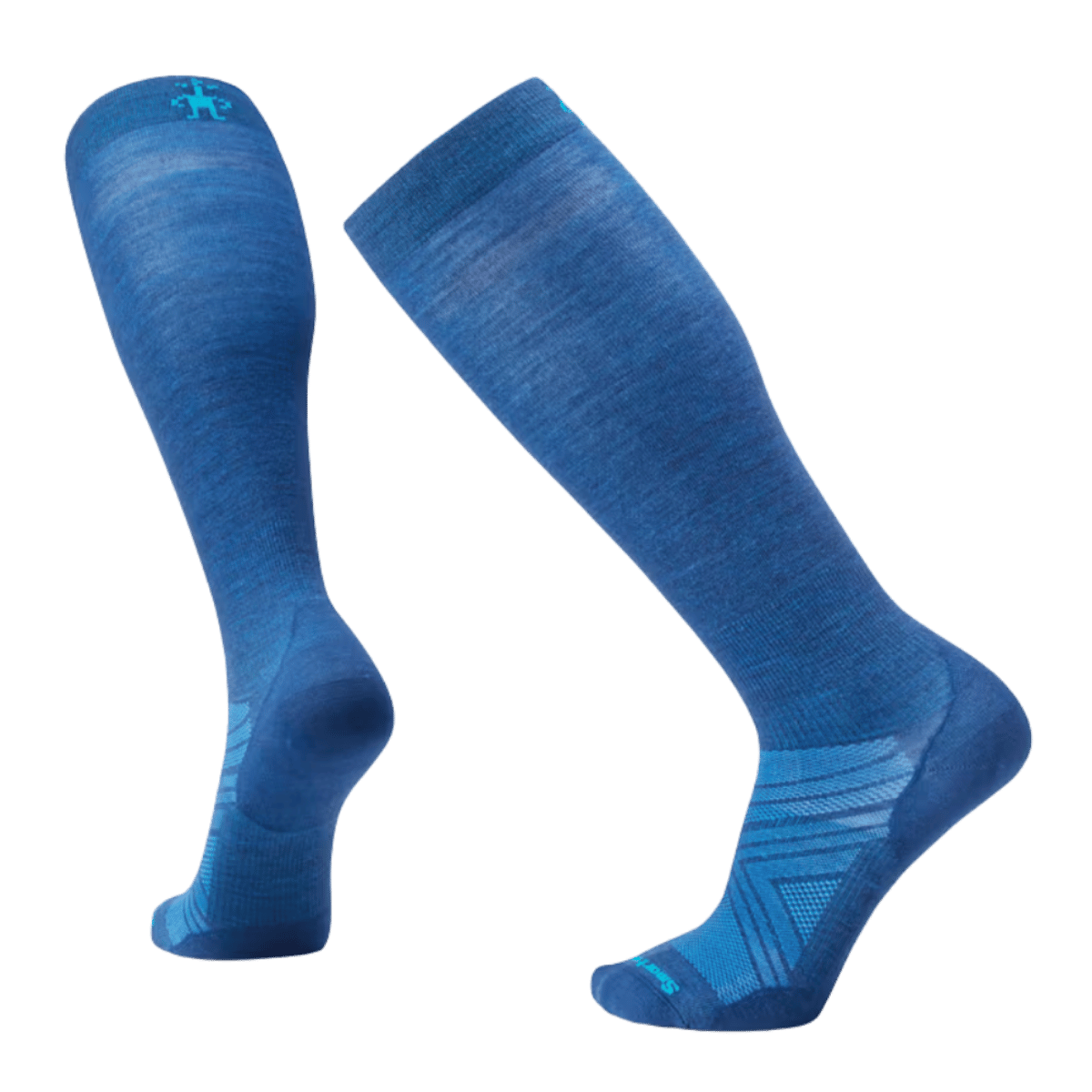 SMARTWOOL UNISEX SKI EXTRA STRETCH ZERO CUSHION OTC SOCKS - ALPINE BLUE - MAIN IMAGE