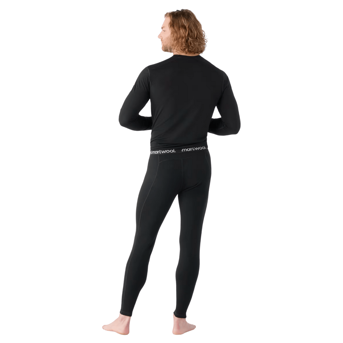 SMARTWOOL MEN'S CLASSIC THERMAL MERINO 250 BASELAYER BOTTOM - BLACK - BACK VIEW WW