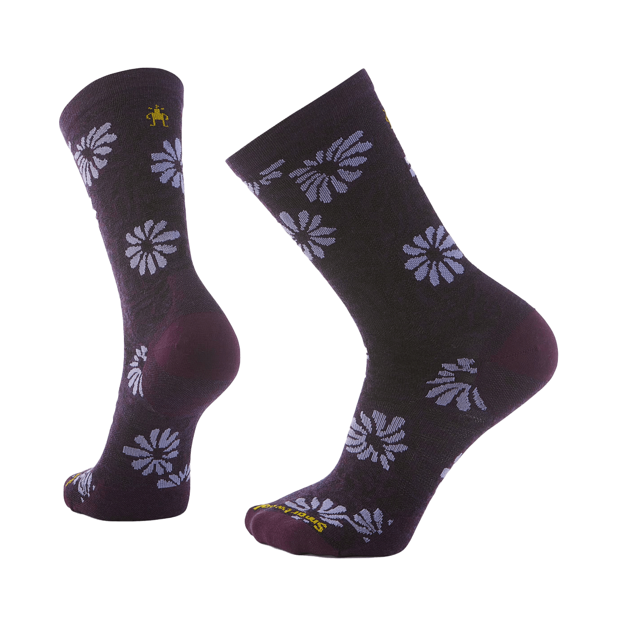 SMARTWOOL WOMEN'S EVERYDAY FLORAL CREW SOCKS PURPLE IRIS