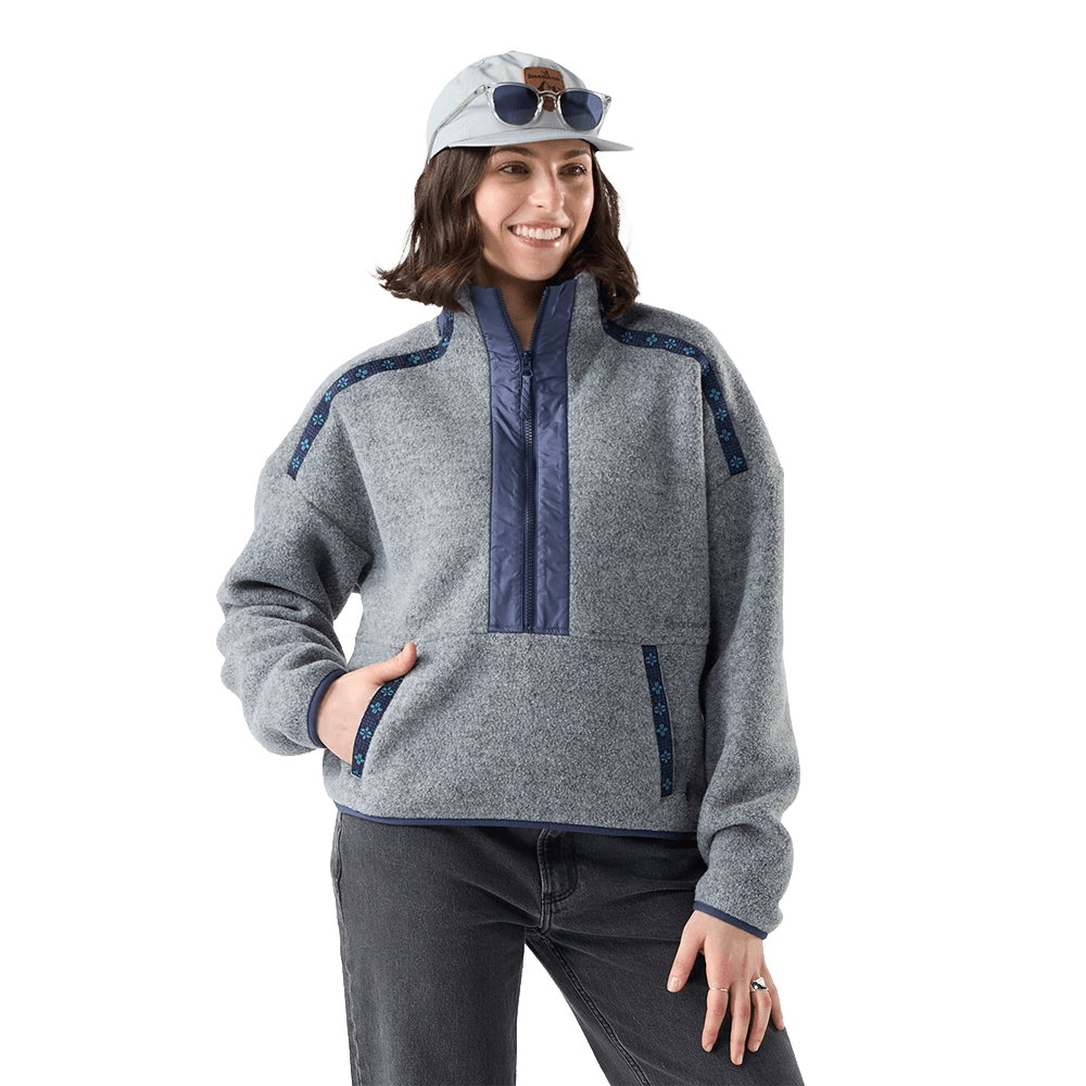 SMARTWOOL WOMEN'S SECOND CUT FLEECE 1/2 ZIP- LIGHT NAVY