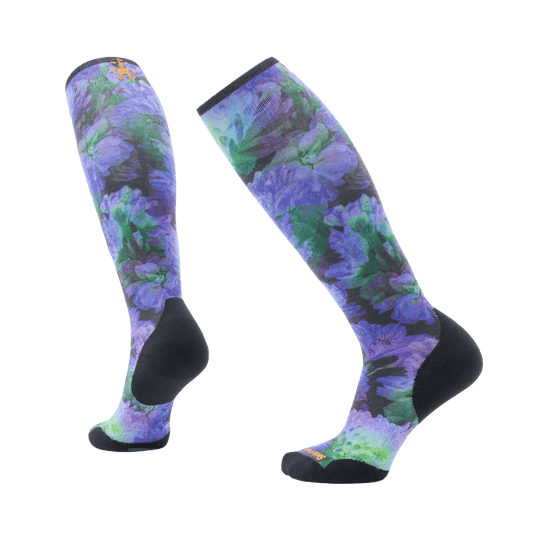 SMARTWOOL WOMEN'S SKI ELECTRIC LOTUS PRINT TARGETED CUSHION OTC SOCKS