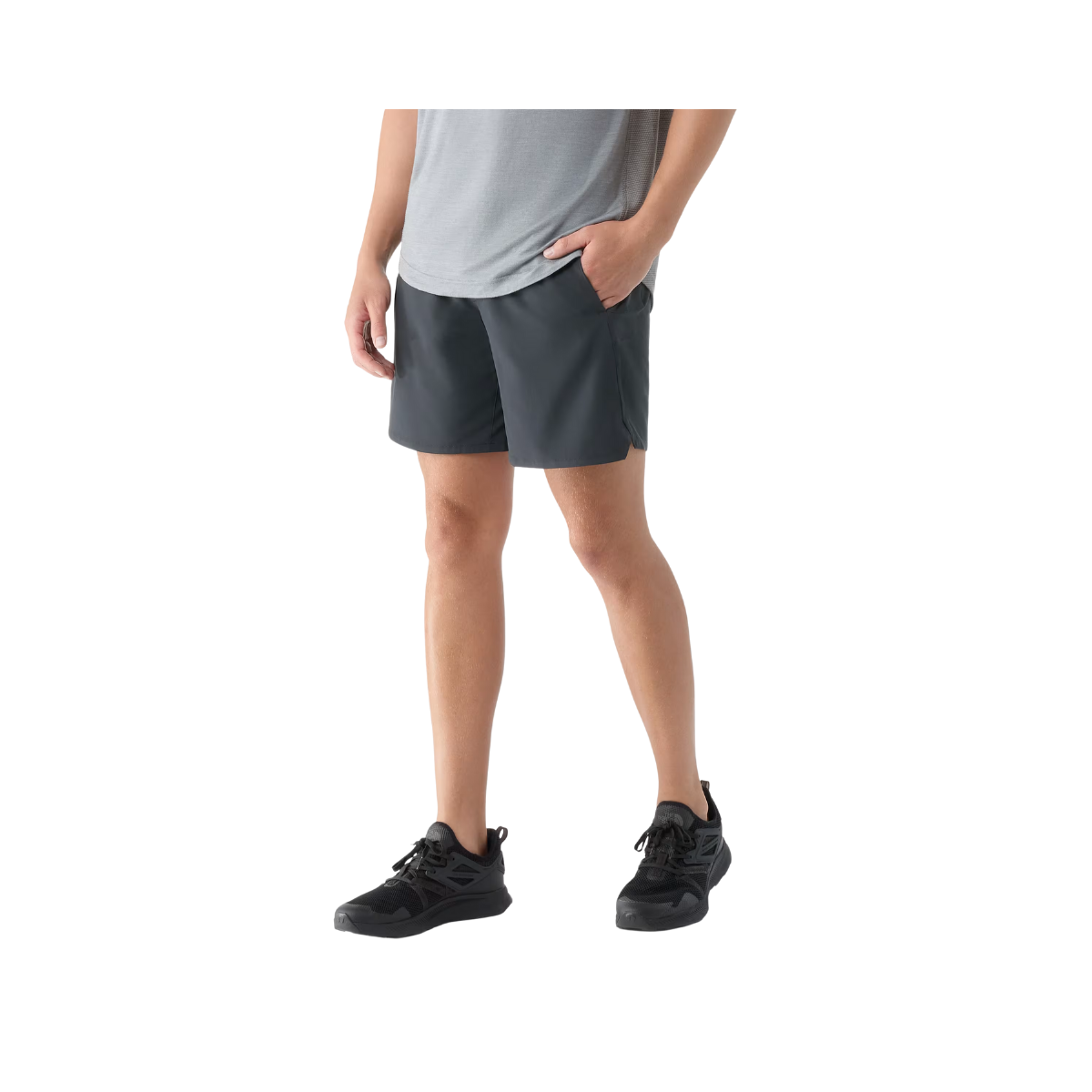 SMARTWOOL ACTIVE LINED 7" ATHLETIC FIT SHORT - BLACK - FRONT VIEW