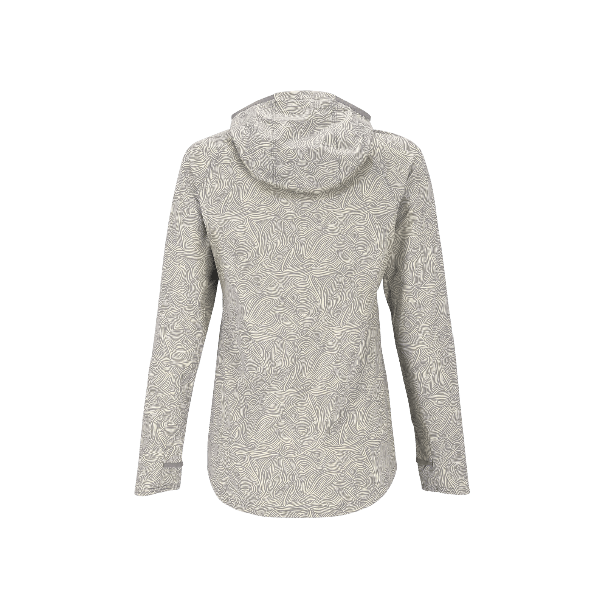 SIMMS WOMEN'S SOLARFLEX HOODY - SWIRL HALE - BACK VIEW
