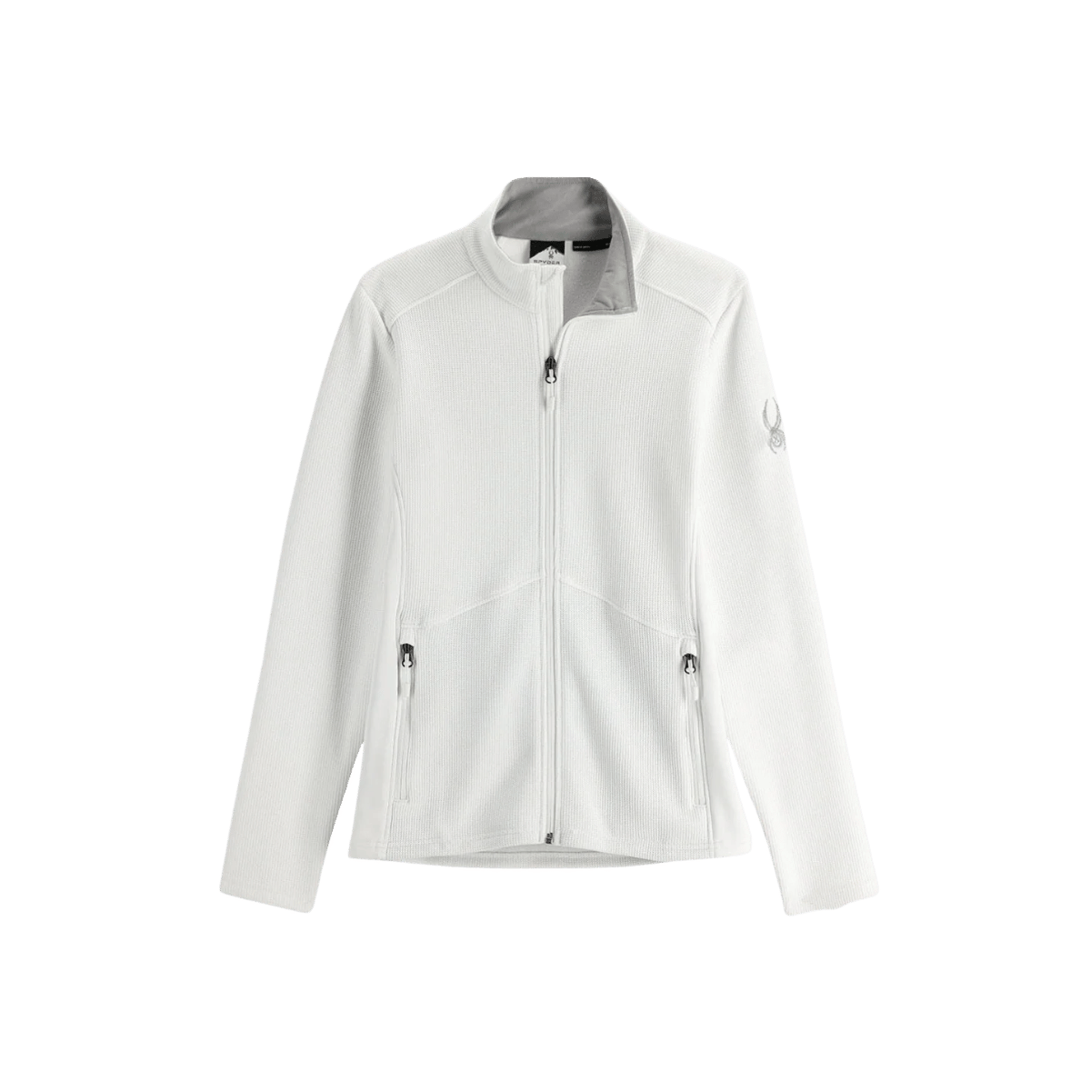 SPYDER WOMEN BANDITA FULL ZIP FLEECE JACKET - WHITE WHITE - FRONT VIEW