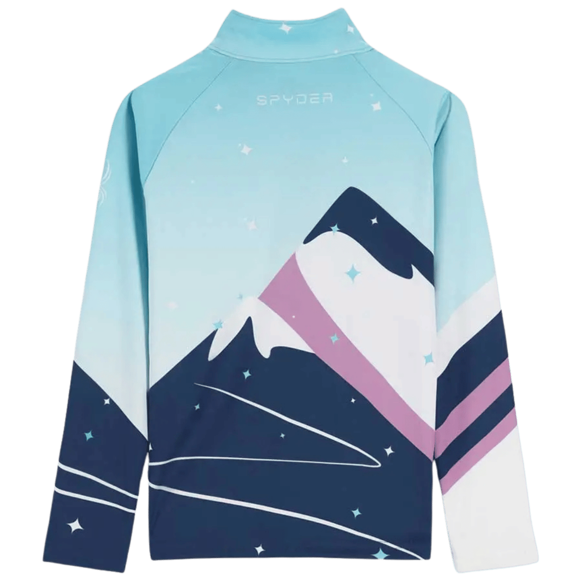 SPYDER GIRLS SURFACE ZIP T-NECK - ABYSS_1 - reverse