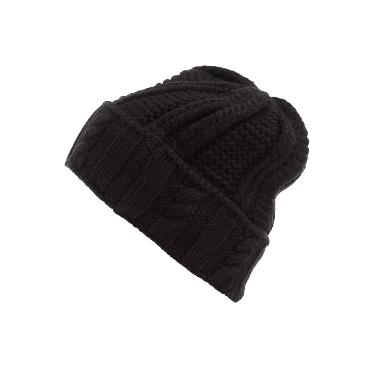 SPYDER'S CABLE KNIT HAT - BLACK_1