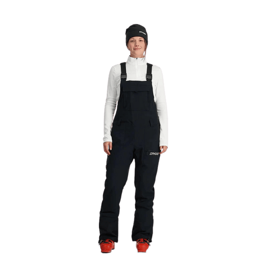 SPYDER WOMEN'S TERRAIN BIB PANTS - BLACK - front