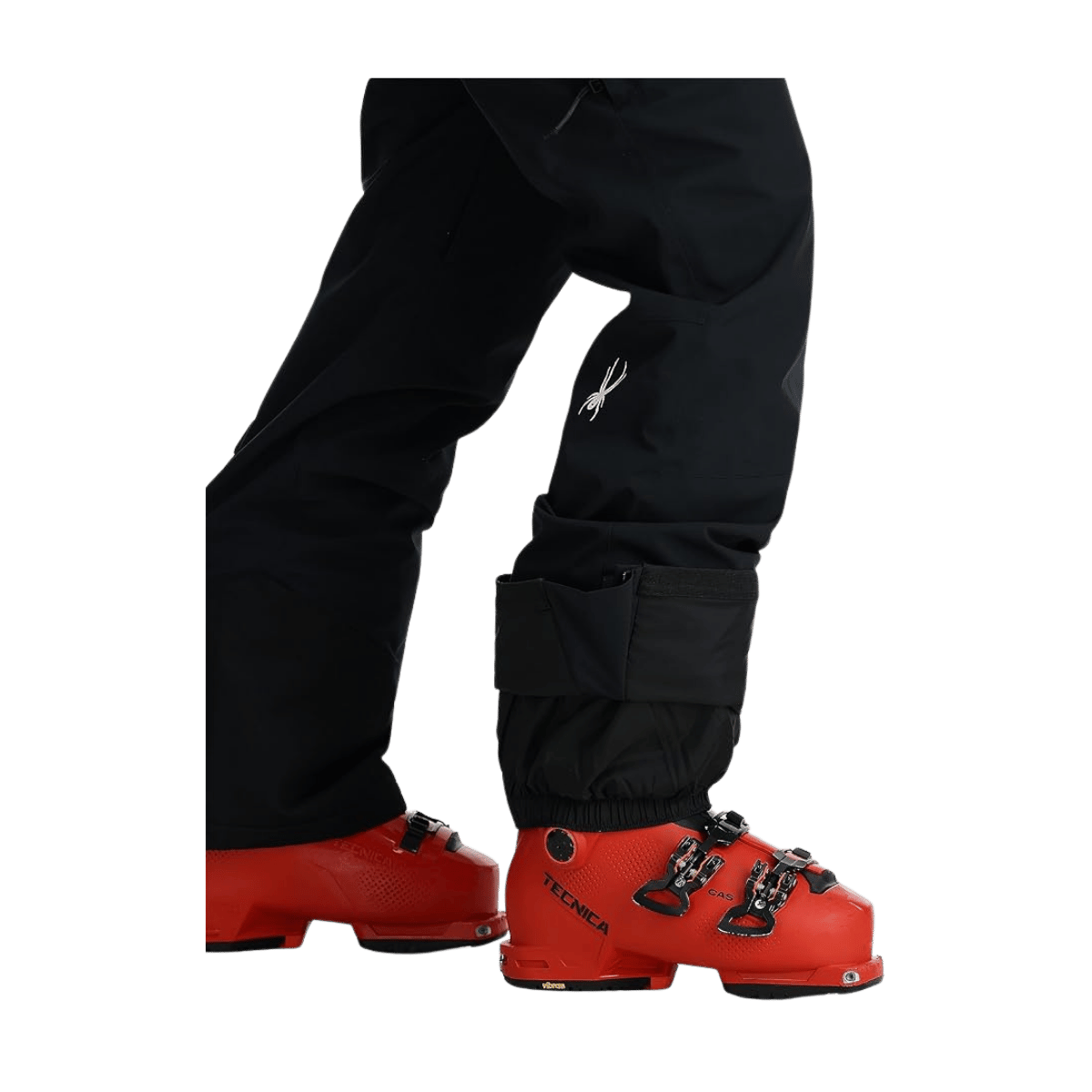SPYDER WOMEN'S TERRAIN BIB PANTS - BLACK - ankle cuff