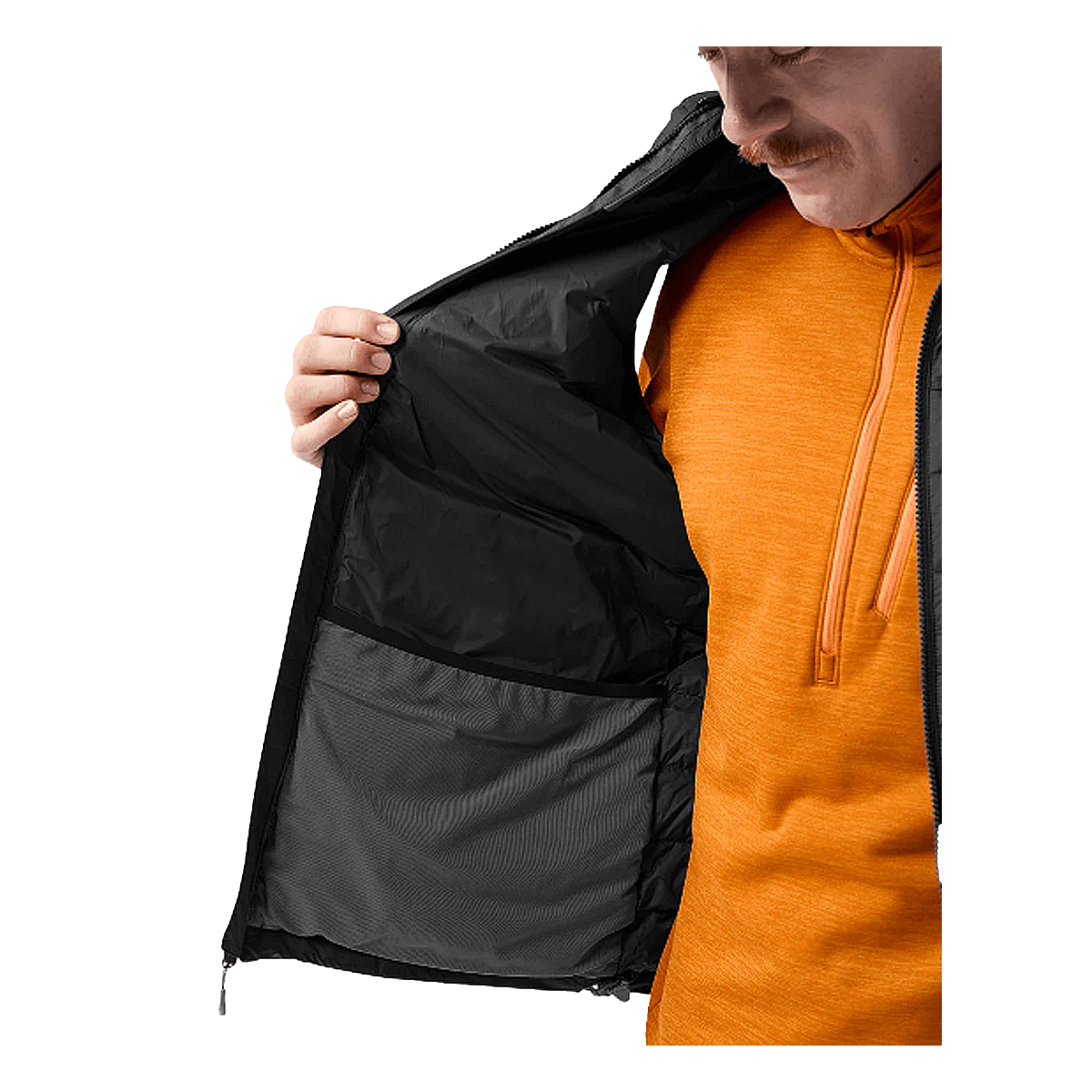 STIO HOMETOWN DOWN HOODED VEST - ABYSS - INSIDE POCKET
