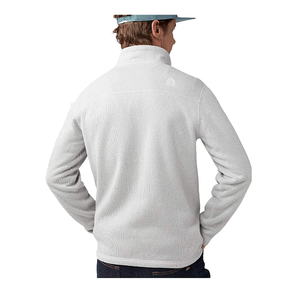 STIO MEN'S WILCOX FLEECE JACKET - QUIET GREY HEATHER - ON MODEL BACK