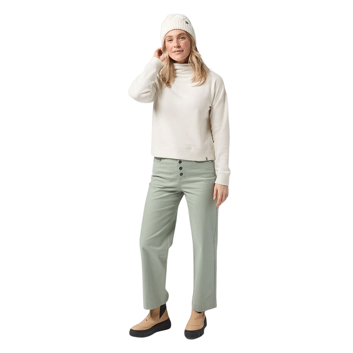 STIO WOMEN'S TURPIN FLEECE MOCKNECK - MOUNTAIN GOAT WW FRONT WHOLE ANGLE
