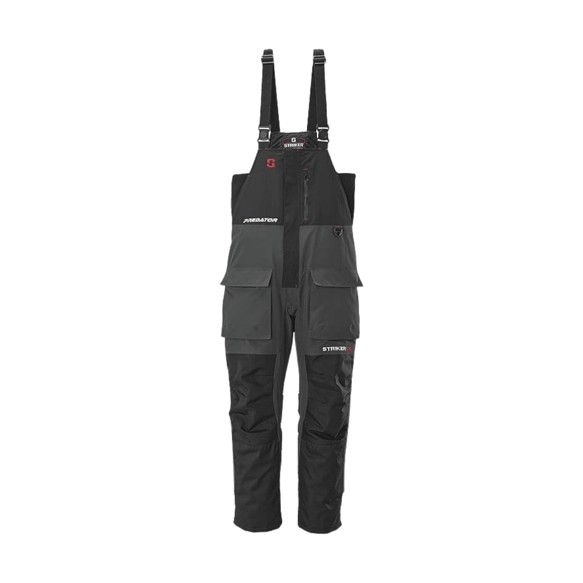 STRIKER BRANDS SI PREDATOR BIB REG - BLACK/CHARCOALL - FRONT VIEW