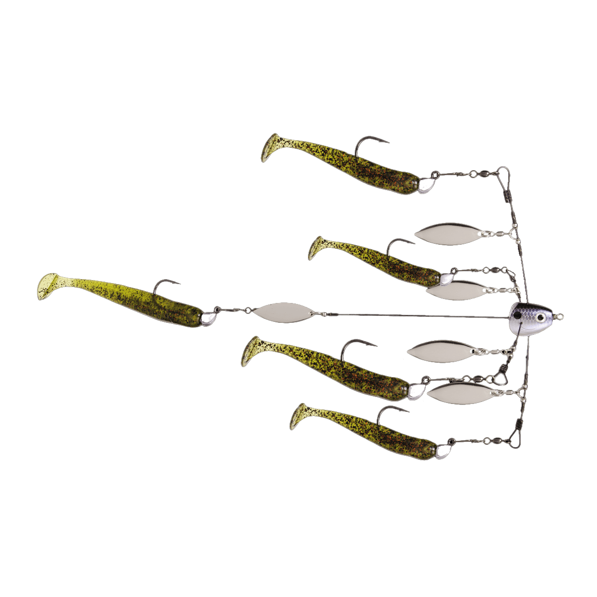 STRIKE KING TOUR GRADE BLADED TITANIUM UMBRELLA RIG - BLUE GIZZARD SHAD - WITH MINNOW