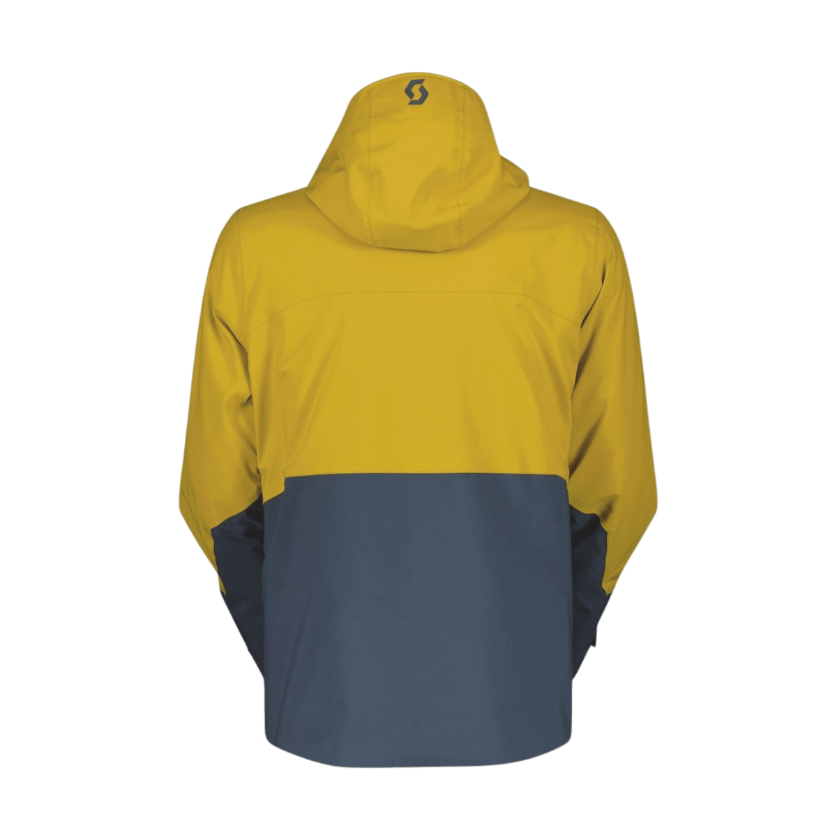 SCOTT USA MEN ULTIMATE DRYO 10 SKI JACKET - MELLOW YELLOW/METAL BLUE - BACK VIEW