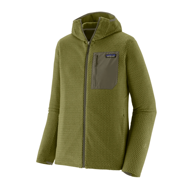 PATAGONIA 7990 MENS R1 AIR FULL-ZIP HOODY - OLD GRWTH GREEN
Front View