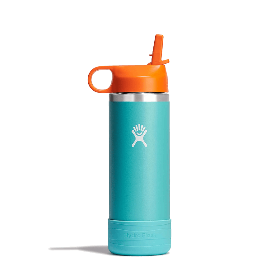 HYDRO FLASK 18OZ KIDS WIDE MOUTH BOTTLE WITH STRAW CAP SEASPRAY