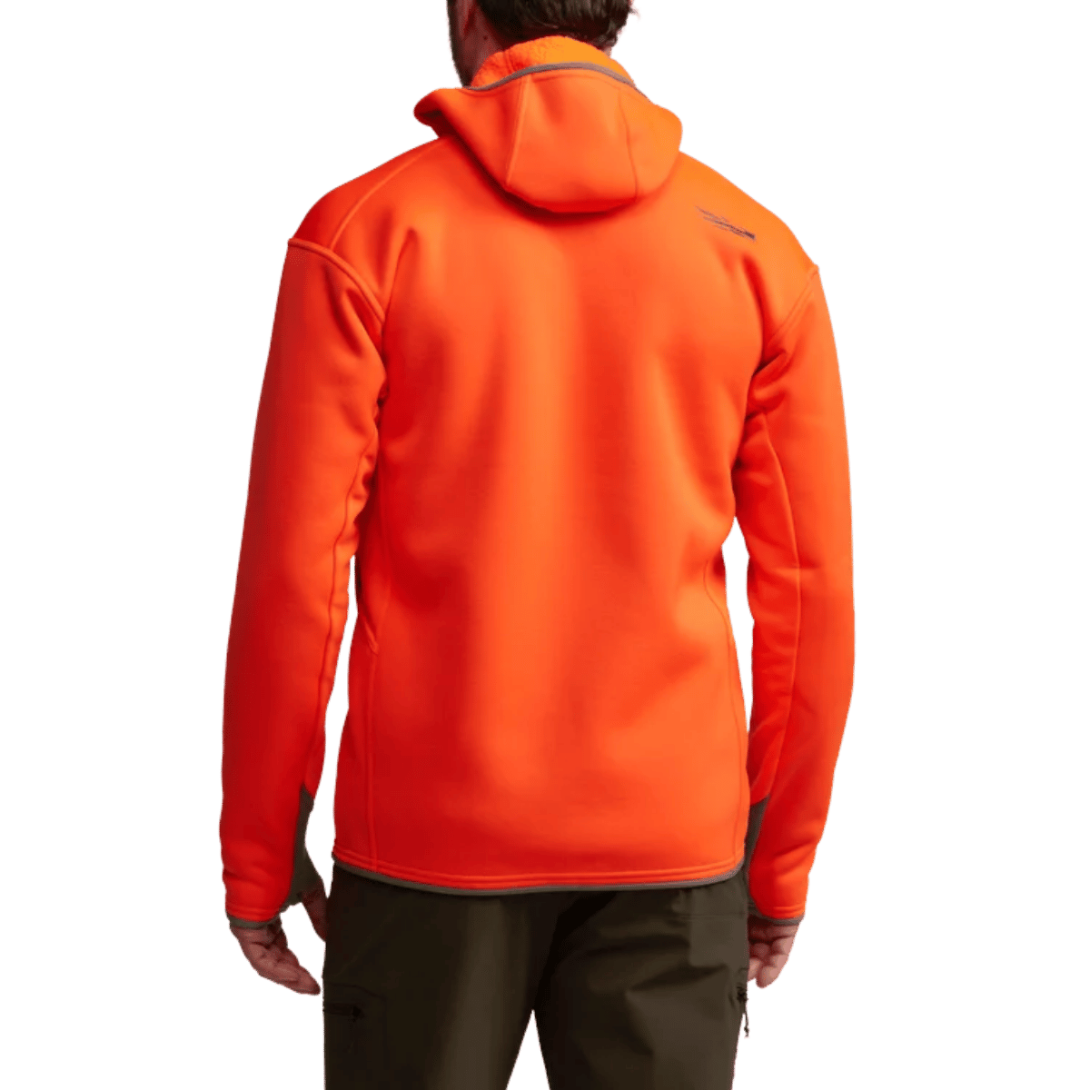 SITKA TRAVERSE HOODY - BLAZE ORANGE_2 - BACK VIEW (ON MODEL)