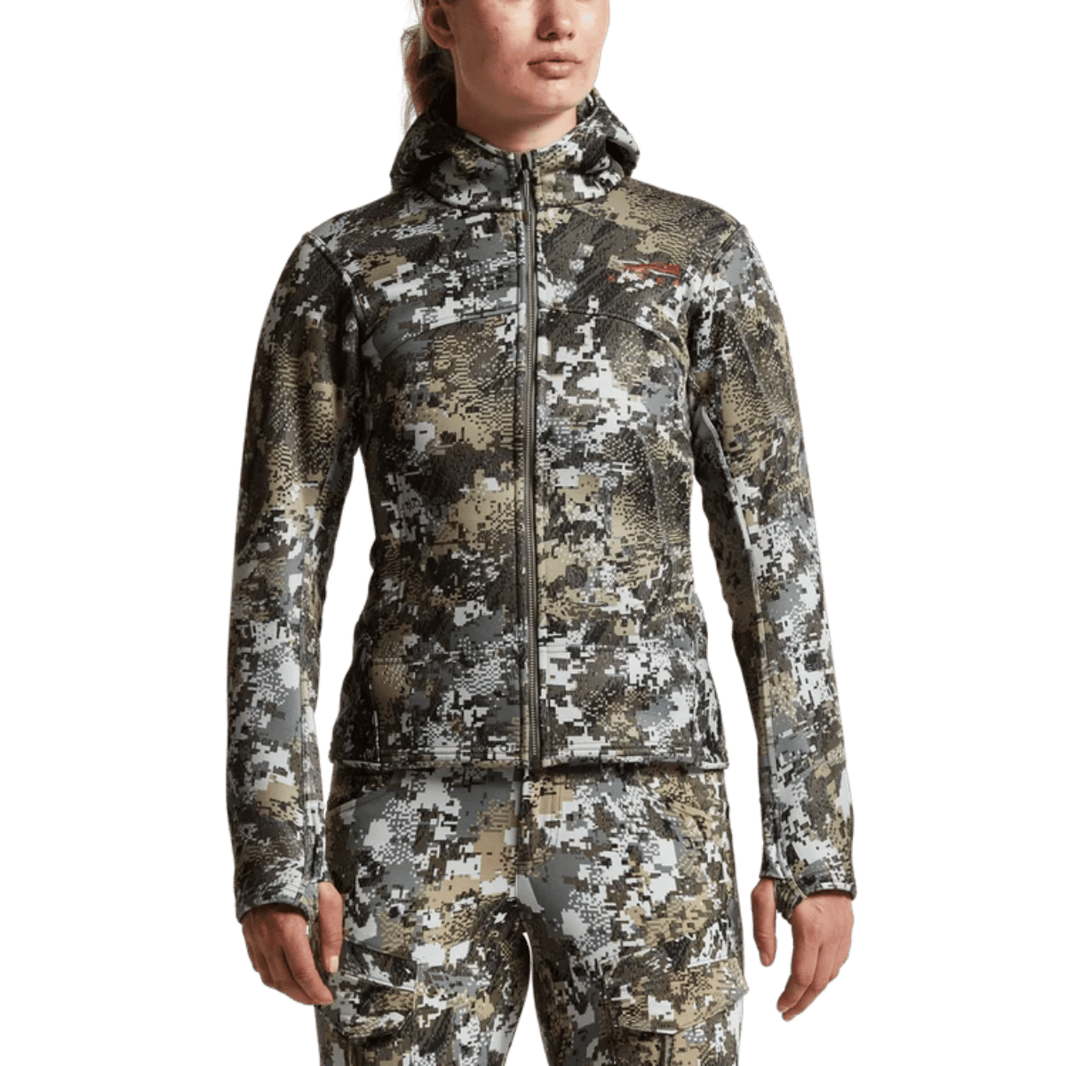 SITKA WOMEN'S TRAVERSE HOODIE - ELEVATED II_3 - FRONT VIEW (ON MODEL)