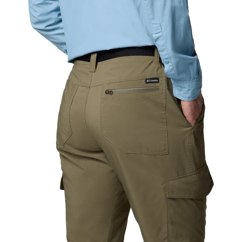 COLUMBIA SKIEN VALLEY CARGO PANTS - STONE GREEN BACK POCKET