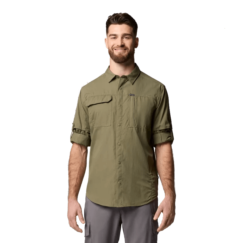 COLUMBIA SKIEN VALLEY LONG SLEEVE SHIRT - STONE GREEN SLEEVE